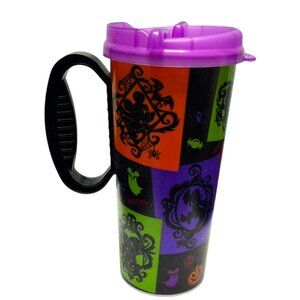 Disney World Halloween Resort Tumbler Mug Refillable Cup Purple Lid‎ Whirley